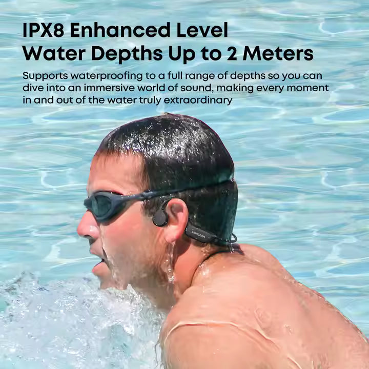 Auriculares de Conducción Ósea | IPX8 para Natación y Deporte 🛑 Producto agotado. Reabastecimiento en camino, vuelve a visitarnos pronto.